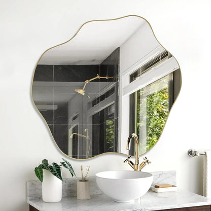 Bar Cart + Designer Wall Mirror Combo