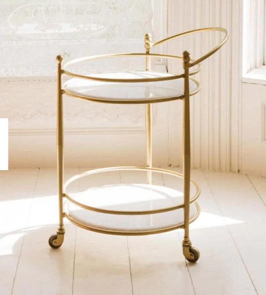 Bar Cart + Designer Wall Mirror Combo