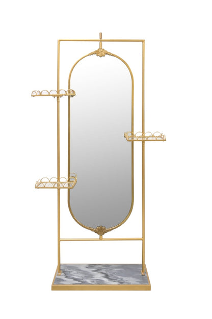 Designer Luxury Mirror with Rotating Mirror and side storage Shelves|Floor Mirror by Sam Home Collection