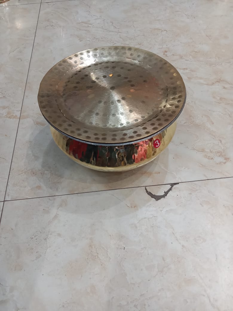 Brass Lagaan- Brass Cooking pot with Lid