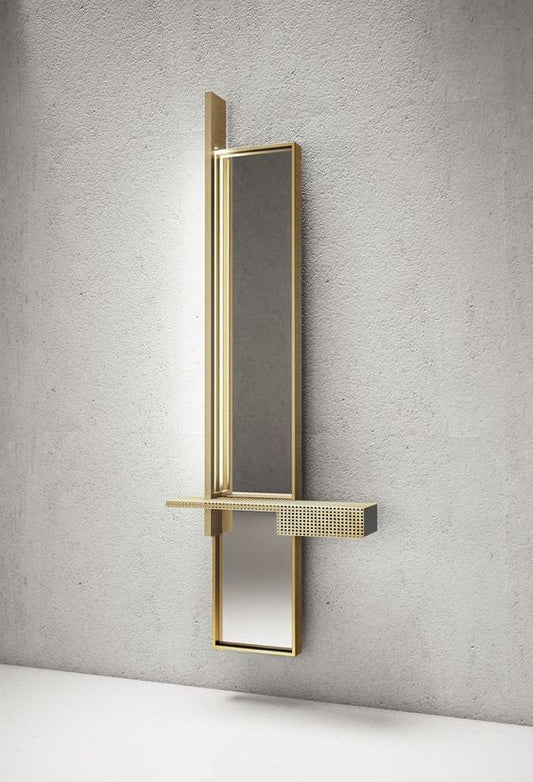 Designer Led Wall Mirror with Storage shelve|Full length mirror by Sam Home Collection