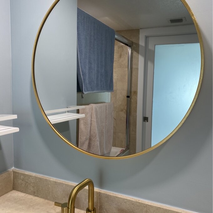 Medium Wall round mirror | Gold & Black color available |22"