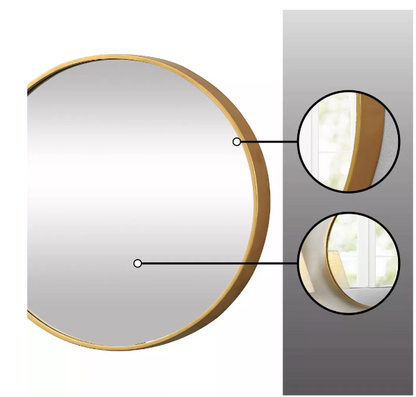 Large Wall round mirror | Gold & Black color available |26" size