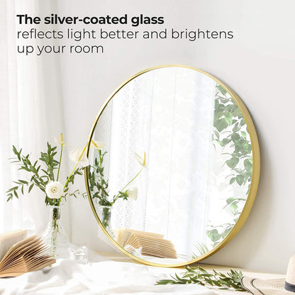 Medium Wall round mirror | Gold & Black color available |22"